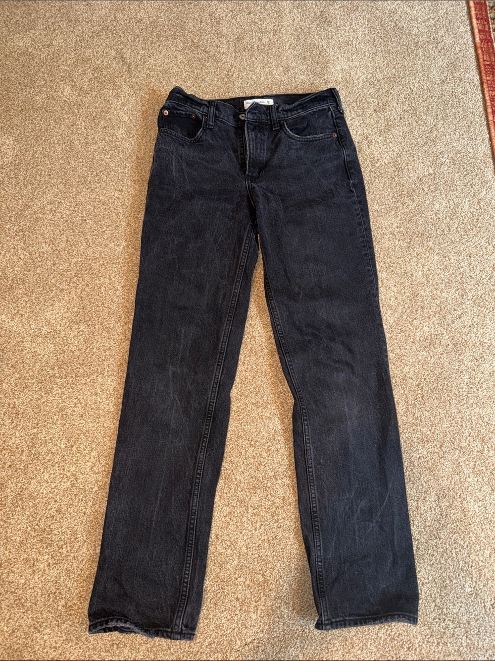 Abercrombie & Fitch 90s Straight mid rise in washed black 25R